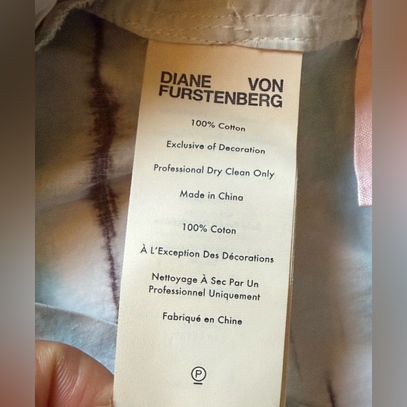 Diane Von Furstenberg Blue Tie Dye Printed Indra Dress Cotton Small - Picture 11 of 16